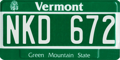 VT license plate NKD672