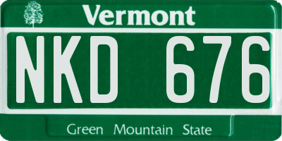 VT license plate NKD676