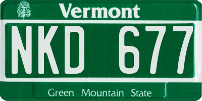 VT license plate NKD677