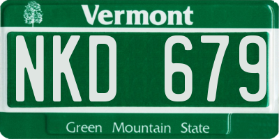 VT license plate NKD679