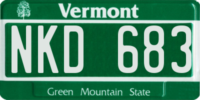 VT license plate NKD683