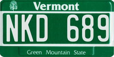 VT license plate NKD689
