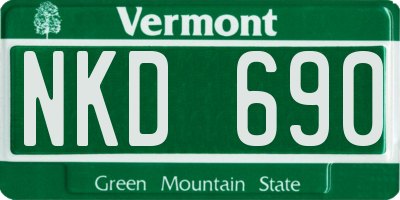 VT license plate NKD690