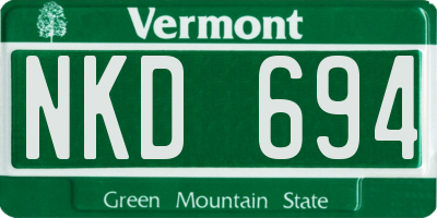 VT license plate NKD694
