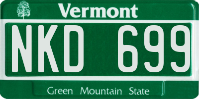 VT license plate NKD699