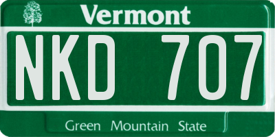 VT license plate NKD707