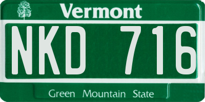 VT license plate NKD716