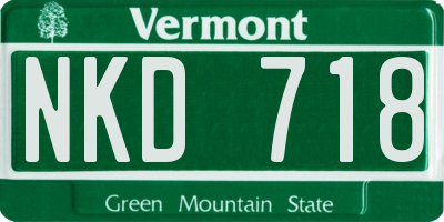 VT license plate NKD718