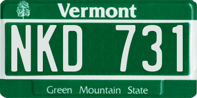VT license plate NKD731