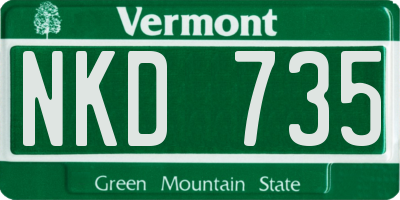VT license plate NKD735