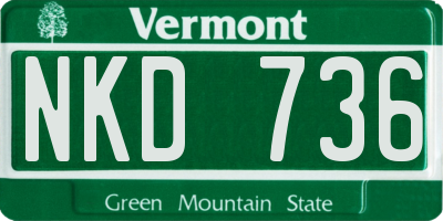 VT license plate NKD736