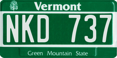 VT license plate NKD737