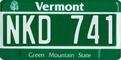 VT license plate NKD741