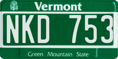 VT license plate NKD753