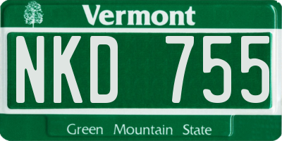 VT license plate NKD755