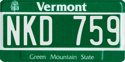 VT license plate NKD759