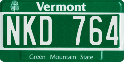VT license plate NKD764