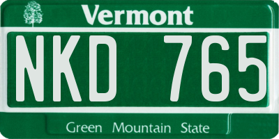 VT license plate NKD765