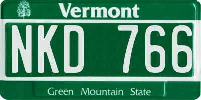 VT license plate NKD766