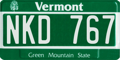 VT license plate NKD767