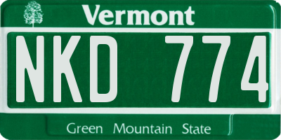 VT license plate NKD774