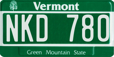 VT license plate NKD780