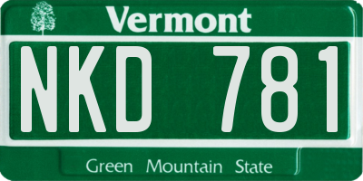 VT license plate NKD781