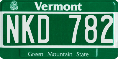 VT license plate NKD782