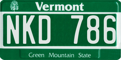 VT license plate NKD786