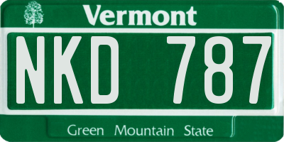 VT license plate NKD787
