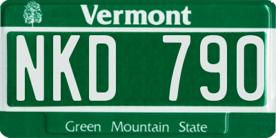 VT license plate NKD790