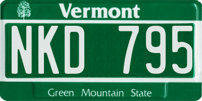 VT license plate NKD795