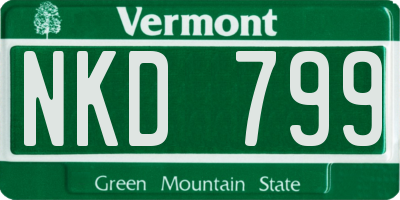 VT license plate NKD799