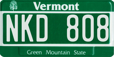 VT license plate NKD808