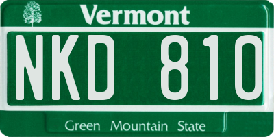 VT license plate NKD810
