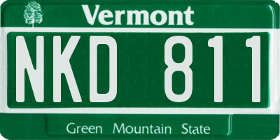 VT license plate NKD811
