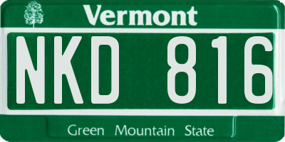 VT license plate NKD816