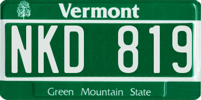 VT license plate NKD819