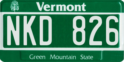 VT license plate NKD826