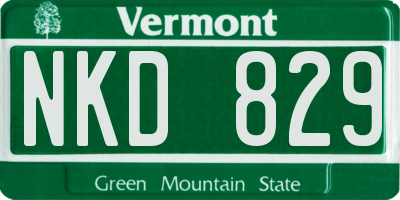 VT license plate NKD829