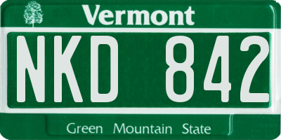 VT license plate NKD842
