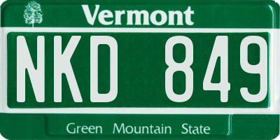 VT license plate NKD849