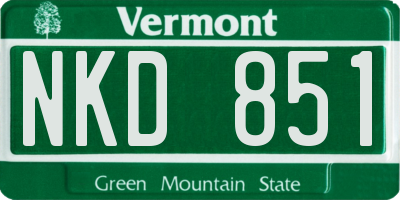 VT license plate NKD851