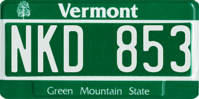 VT license plate NKD853