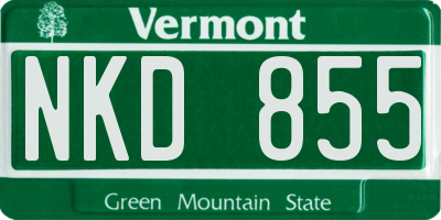 VT license plate NKD855