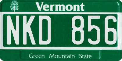 VT license plate NKD856