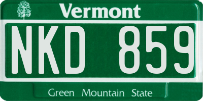 VT license plate NKD859