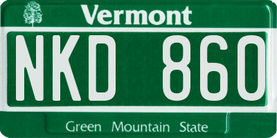 VT license plate NKD860