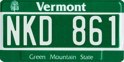 VT license plate NKD861
