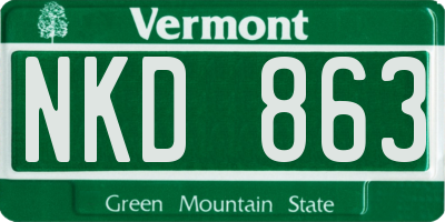 VT license plate NKD863